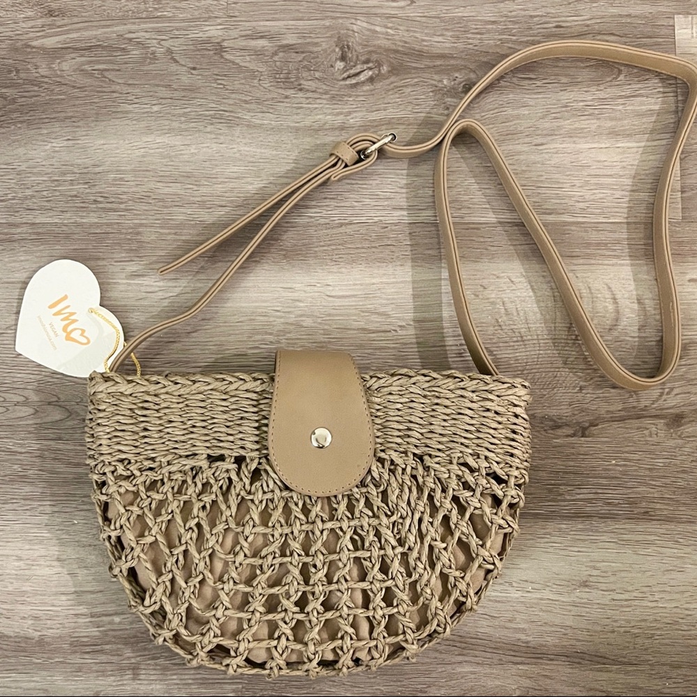 Raffia Straw Crossbody Bag